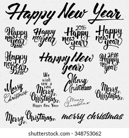 Merry christmas  and happy new year 2016 insignia  and labels for any use