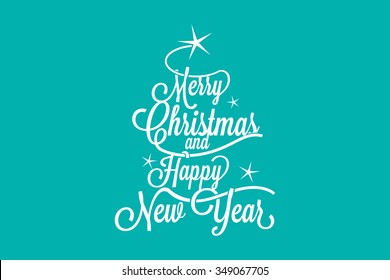 Merry Christmas and Happy New Year greetings postcard