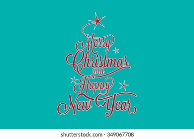 Merry Christmas and Happy New Year greetings postcard