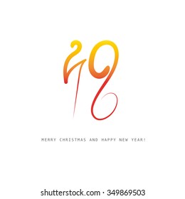Merry Christmas and Happy New Year. Greeting Card 2016. Vector. Calligraphy.
