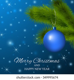 Merry Christmas And Happy New Year. Greeting Card.