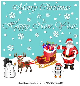 Merry Christmas and Happy New Year illustration