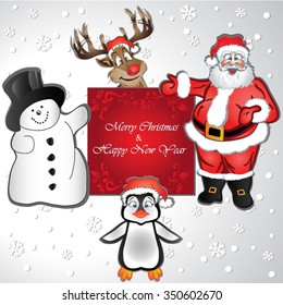 Merry Christmas and Happy New Year illustration