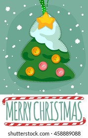 Merry Christmas and Happy New Year post Card with designed text.