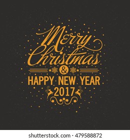 Merry Christmas and Happy New Year 2017 celebrations concept. 