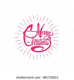 Merry christmas and happy new year 2017 hand-lettering text . Handmade vector calligraphy for your design