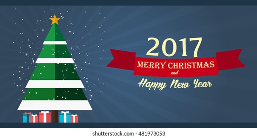Merry Christmas and Happy New Year. Vector illustration