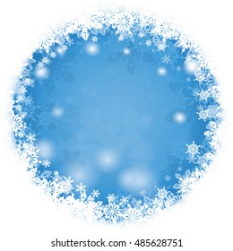 Merry Christmas and a happy New year! Elegant Christmas background with snowflakes. Stock vector. Greeting card.