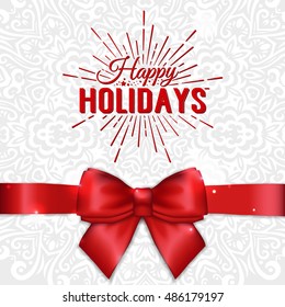 Merry Christmas and Happy New Year Calligraphic Design Label card. Holidays lettering for invitation, greeting card, prints and posters. Hipster vintage typographic design. Vector illustration.