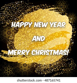  Merry Christmas and Happy New Year  lettering design, Creative typography background, Can be used as Greeting Card, Poster, Banner