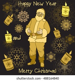 Merry Christmas and Happy New Year  celebrations  card