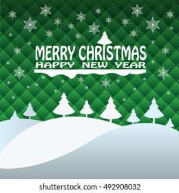 Merry Christmas and happy New Year snow on red sky design for holiday festival vector illustration