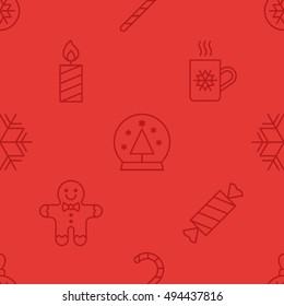 Merry Christmas and Happy New Year vector pattern