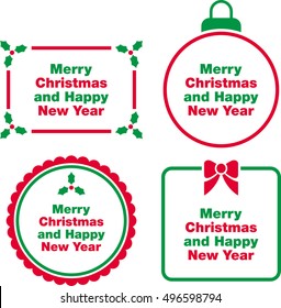 Merry Christmas & Happy New Year Labels