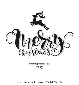 Merry Christmas and Happy New Year. Hand drawn illustration for the winter holidays. Vector illustration.