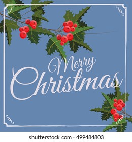 Merry Christmas and Happy New Year 2017, greeting card, vector illustration