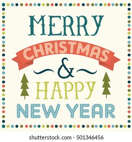 merry christmas and happy new year design