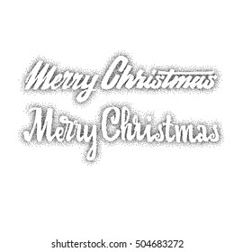 Merry christmas and happy new year 2017, hand drawn Dotwork . Handmade vector calligraphy for your design typography.