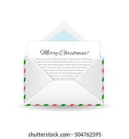 Merry Christmas and Happy New Year. Vector letter from Santa. Message from North pole.