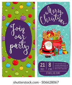 Merry Christmas and Happy New Year greetings card. 