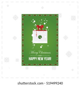 Merry Christmas and Happy New Year. Invitation card.