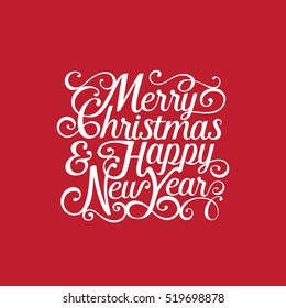 Merry Christmas and Happy New Year vector text Calligraphic Lettering design card.
Creative typography for Holiday Greeting Gift Poster. Calligraphy Font style Banner