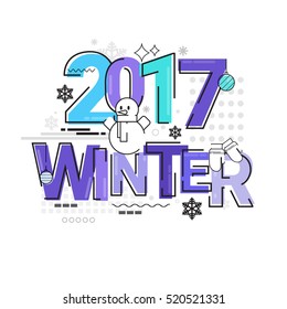 Merry Christmas Happy New Year Simple Line Sketch Banner Card Outline Vector Illustration