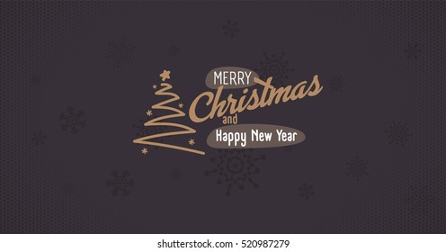 Merry Christmas and Happy New Year greeting card