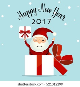 Merry Christmas and Happy new year 2017 Greeting Card, vector illustration.