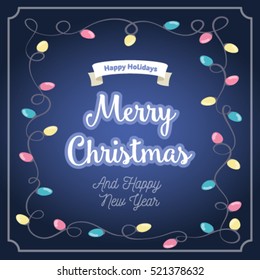 Merry Christmas And Happy New Year Vector Poster