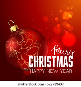 Merry Christmas and happy new year design   template card.  Vector holiday illustration.