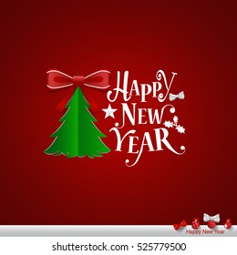 Merry Christmas and Happy new year Greeting Card, vector illustration.