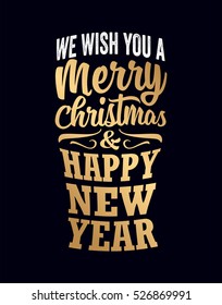 Merry Christmas / Happy New Year Typography in Pint Glass Shape