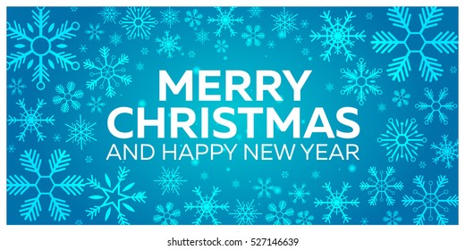 Merry Christmas and Happy New Year. Christmas background. Snow. Vector illustration