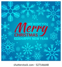 Merry Christmas and Happy New Year. Christmas background. Snow. Vector illustration