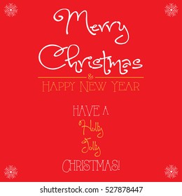 Merry Christmas and Happy New Year. Lettering. Vector
