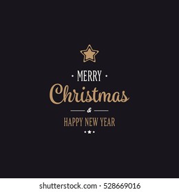 Merry Christmas Happy New Year vector text