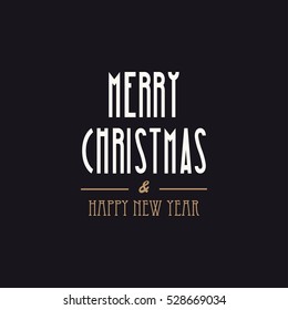 Merry Christmas Happy New Year vector text