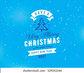 Merry Christmas and Happy New Year text design. Vector logo, typography. Usable as banner, greeting card, gift package etc.