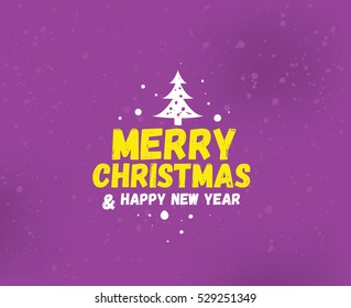 Merry Christmas and Happy New Year text design. Vector logo, typography. Usable as banner, greeting card, gift package etc.