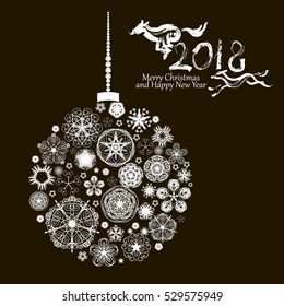 Merry Christmas and Happy New Year 2018 dog