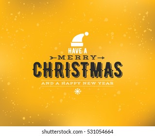 Merry Christmas and Happy New Year text design. Vector logo, typography. Usable as banner, greeting card, gift package etc.