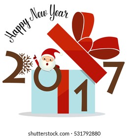 Merry Christmas and Happy new year 2017 Greeting Card, vector illustration.