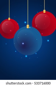 Merry Christmas and Happy New Year. Snowflakes. Christmas decorations. Vector illustration