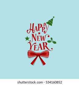 Merry Christmas and Happy new year Greeting Card, vector illustration.