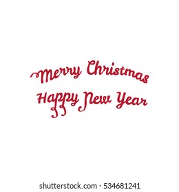 Merry Christmas and Happy New Year vector text Calligraphic Lettering design card. Creative typography for Holiday Greeting Gift Poster. Calligraphy Font style Banner