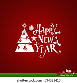 Merry Christmas and Happy new year Greeting Card, vector illustration.
