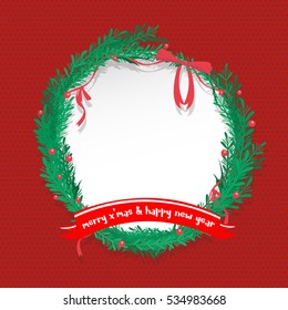 Merry Christmas and Happy New Year postcard.