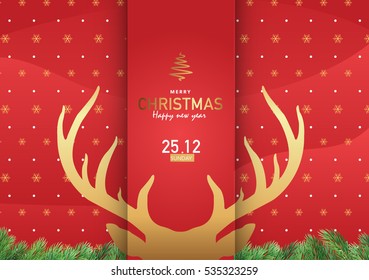 Merry Christmas and Happy New Year Background, Vector Illustration Design