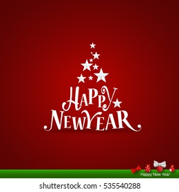 Merry Christmas and Happy new year Greeting Card, vector illustration.